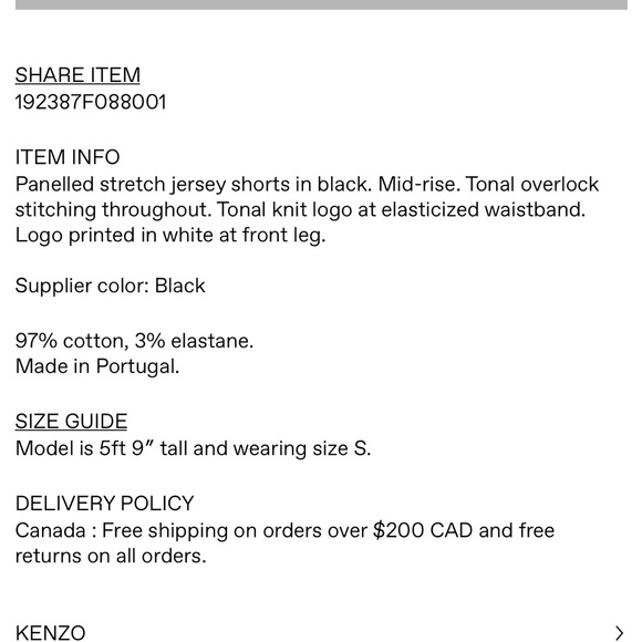 Kenzo cycle shorts , size S - Picture 2 of 10